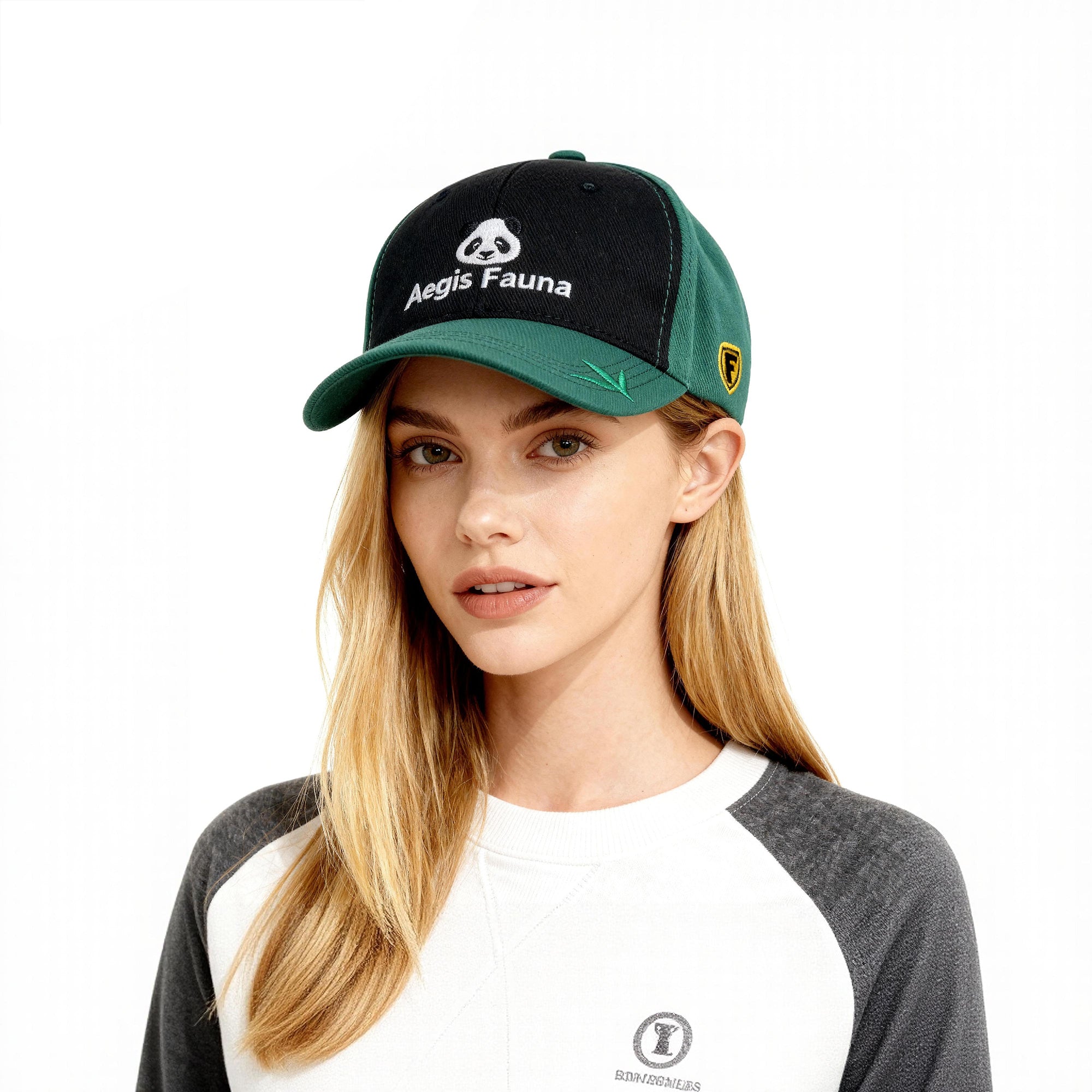 Panda Baseball Cap - Black & Green Eco | Aegis Fauna