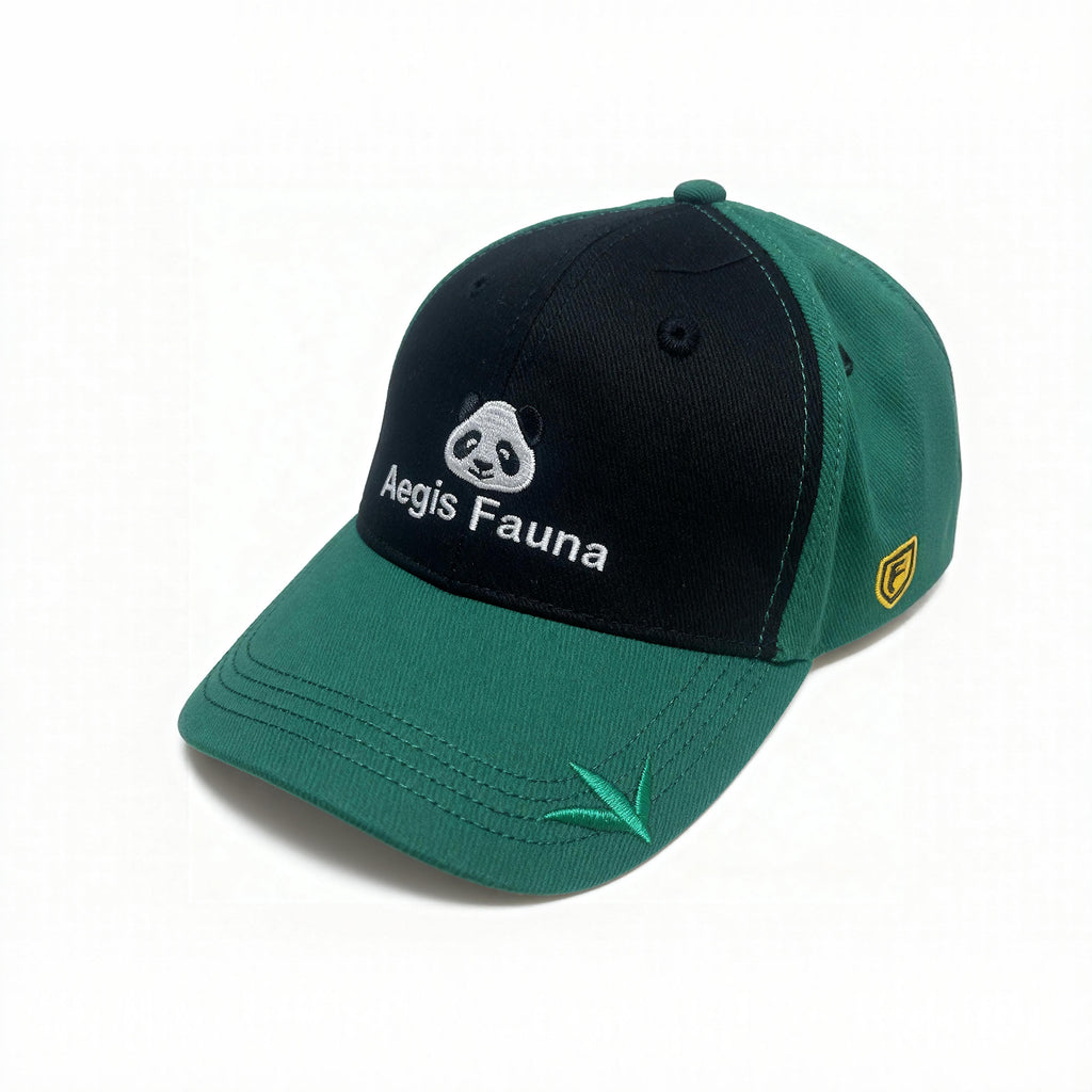 Panda Baseball Cap - Black & Green Eco | Aegis Fauna